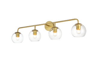 Genesis 4 light Brass and Clear Bath Sconce