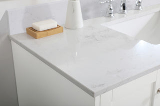 48 inch Single Bathroom Vanity in White with Backsplash