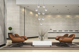 Amherst Collection LED 9-light chandelier 24in x 9in chrome finish