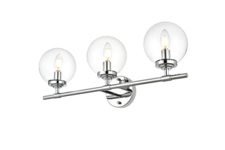 Ingrid 3 light Chrome and Clear Bath Sconce