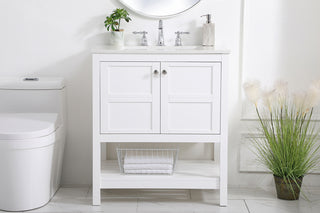 30 inch Single Bathroom Vanity in White