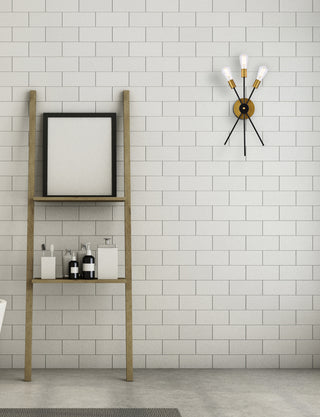 Lucca 11 inch bath sconce in black and brass