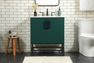 30 inch Single bathroom vanity in green