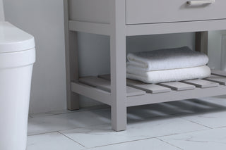 36 inch Single bathroom vanity in grey with backsplash