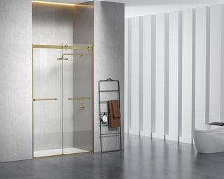 Semi-frameless shower door 48 x 76 Brushed Gold