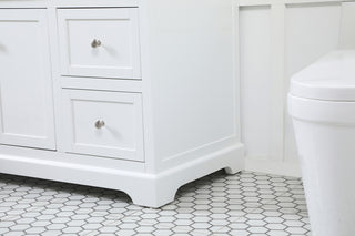 42 inch Single bathroom vanity in white with backsplash