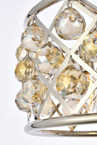 Madison 4 light polished Nickel Pendant Golden Teak (Smoky) Royal Cut Crystal