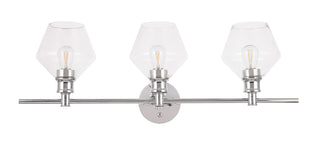 Gene 3 light Chrome and Clear glass Wall sconce