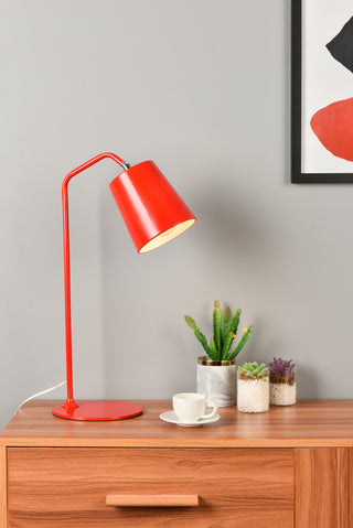 Leroy 1 light red table lamp