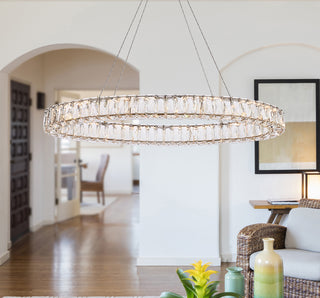 Monroe 36 inch LED oval Single pendant in gold