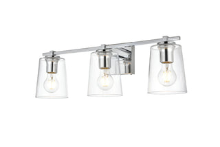 Kacey 3 light Chrome and Clear Bath Sconce