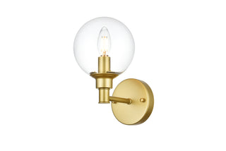 Jaelynn 1 light Brass and Clear Bath Sconce