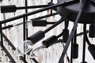 Sydney 34 inch square crystal chandelier in matte black