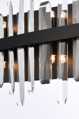 Serena 36 inch crystal bath sconce in black