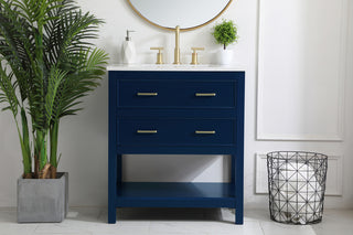 30 inch Single Bathroom Vanity in Blue