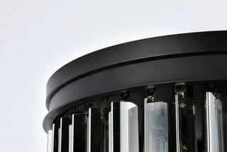 Sydney 9 light Matte Black Flush Mount Silver Shade (Grey) Royal Cut Crystal