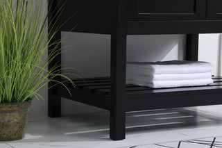 30 inch Single Bathroom Vanity in Black with Backsplash