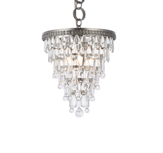Nordic 3 light antique silver Pendant Clear Royal Cut Crystal