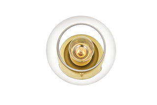 Rogelio 1 light Brass and Clear Bath Sconce