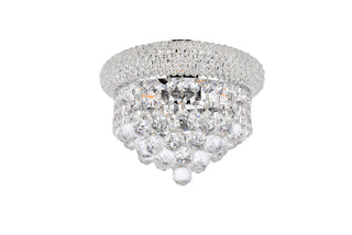 Primo 3 light Chrome Flush Mount Clear Royal Cut Crystal