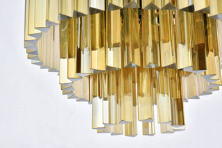 Sydney 9 light Matte Black Flush Mount Golden Teak (Smoky) Royal Cut Crystal
