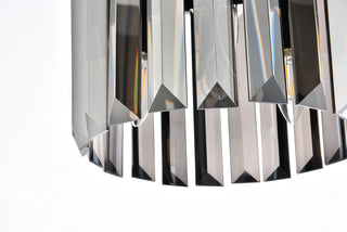 Sydney 3 light Matte Black Pendant Silver Shade (Grey) Royal Cut Crystal