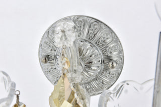 Maria Theresa 2 light Chrome Wall Sconce Golden Teak (Smoky) Royal Cut Crystal