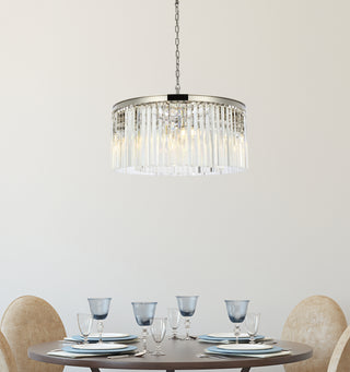 Sydney 8 light polished nickel Chandelier Clear Royal Cut Crystal