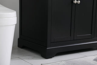 36 inch Single bathroom vanity in black with backsplash
