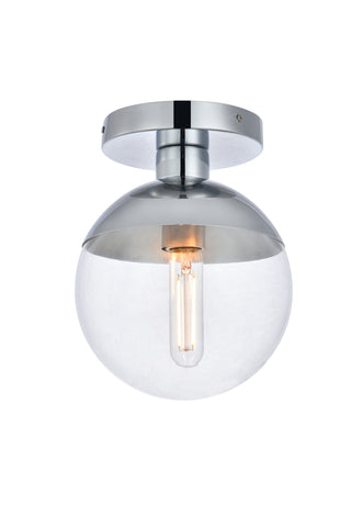 Eclipse 1 Light Chrome Flush Mount With Clear Glass