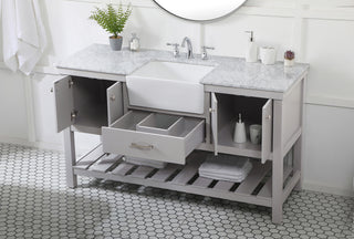 60 inch Single bathroom vanity in black