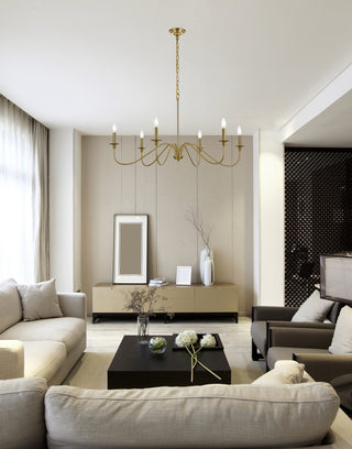 Rohan 42 inch chandelier in Satin Gold
