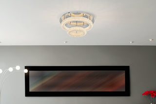 Bowen 22 inch Adjustable LED Flush Mount in Chrome