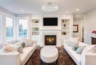 Maxime 6 light Chrome Flush Mount Clear Royal Cut Crystal