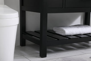 42 inch Single bathroom vanity in black with backsplash