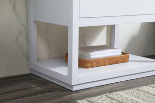30 inch Single bathroom vanity in white with backsplash