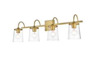Avani 4 light Brass and Clear Bath Sconce
