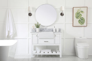 42 inch Single bathroom vanity in white with backsplash