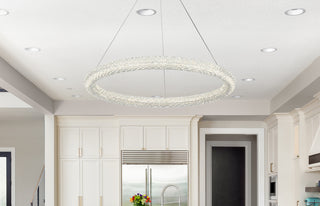 Bowen 32 inch Adjustable LED Chandelier in Chrome