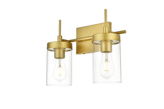 Benny 2 light Brass and Clear Bath Sconce