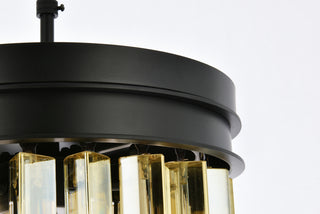 Sydney 3 light Matte Black Pendant Golden Teak (Smoky) Royal Cut Crystal