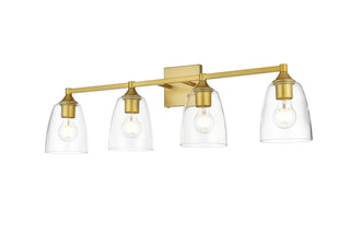 Gianni 4 light Brass and Clear Bath Sconce