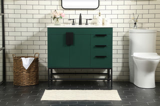 36 inch Single bathroom vanity in green