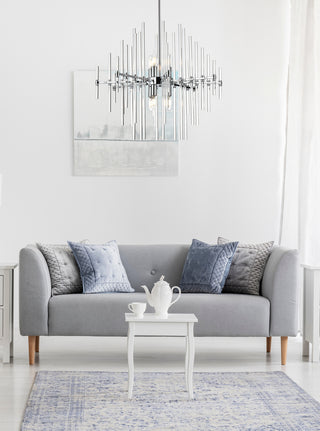 Sienna 27 inch crystal rod pendant in chrome
