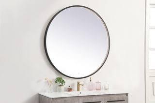 Pier 42 inch LED mirror with adjustable color temperature 3000K/4200K/6400K in black