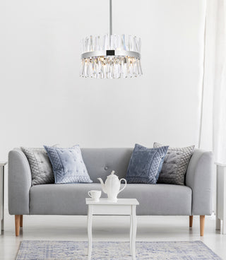 Serephina 20 inch crystal round pendant light in chrome