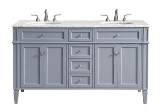 60 In. Double Bathroom Vanity Set In Grey