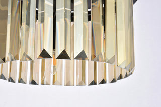 Sydney 3 light Matte Black Pendant Golden Teak (Smoky) Royal Cut Crystal