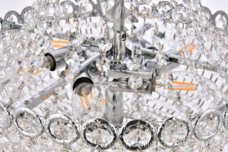 Century 8 light Chrome Pendant Clear Royal Cut Crystal