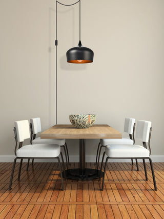 Nora 1 Light Black plug-in pendant